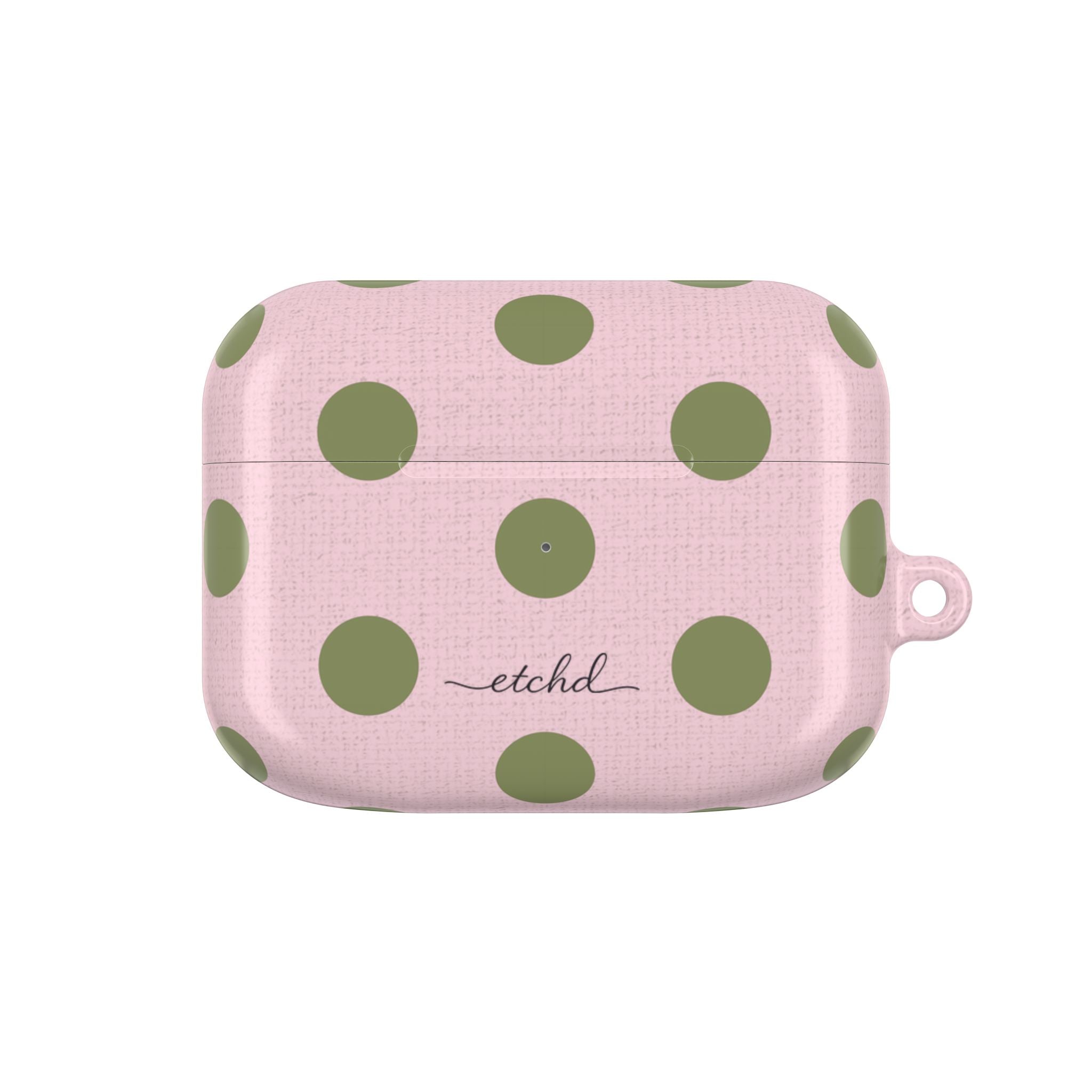 Green & Pink Polka Dot AirPod Case by etchd