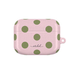 Green & Pink Polka Dot AirPod Case by etchd