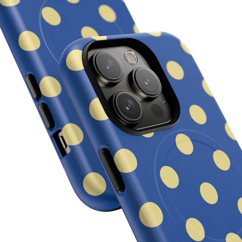 Butter And Cobalt Polka Dot Magnetic Phone Case-zoom-