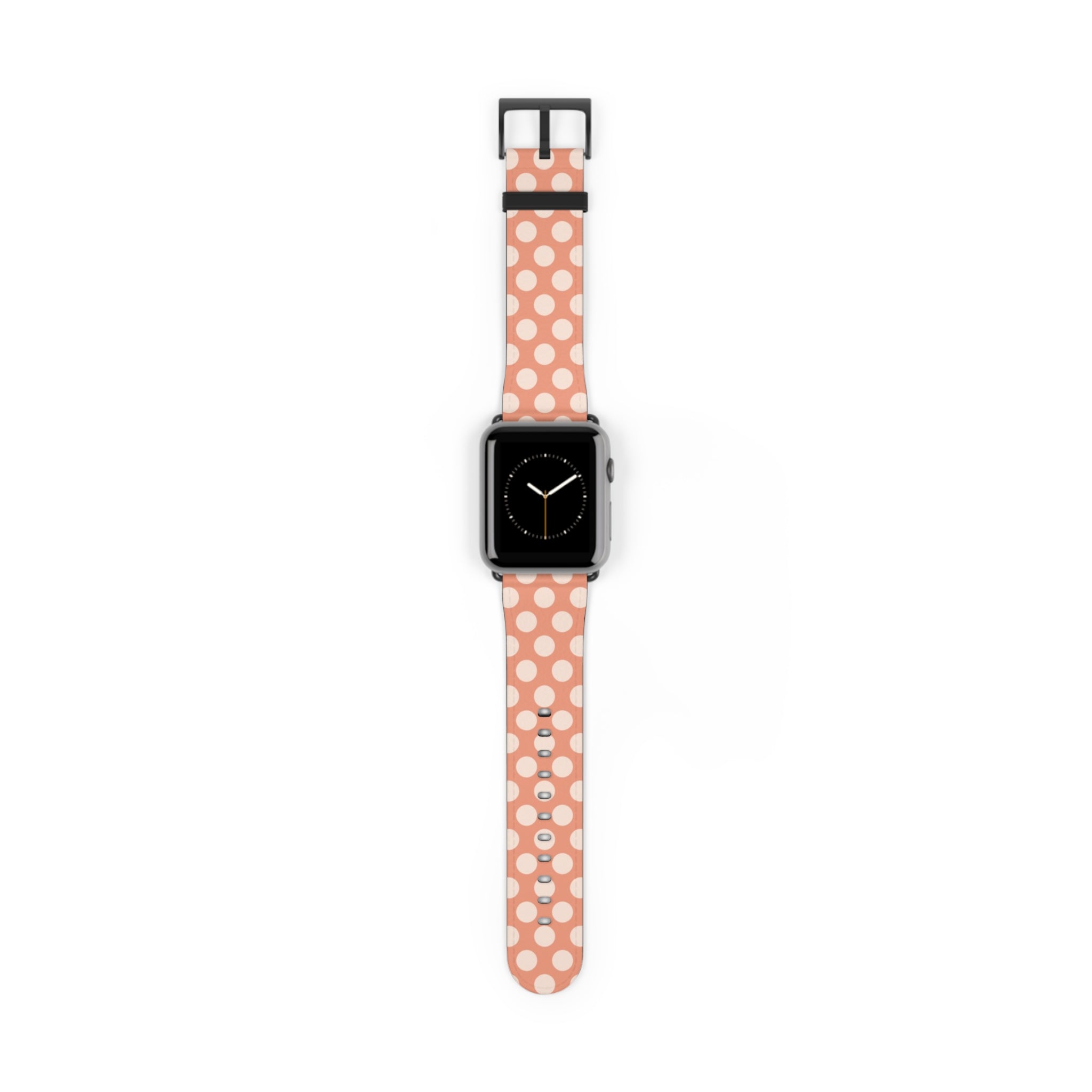 Cream & Coral Polka Dot Smartwatch Strap by etchd, view 2
