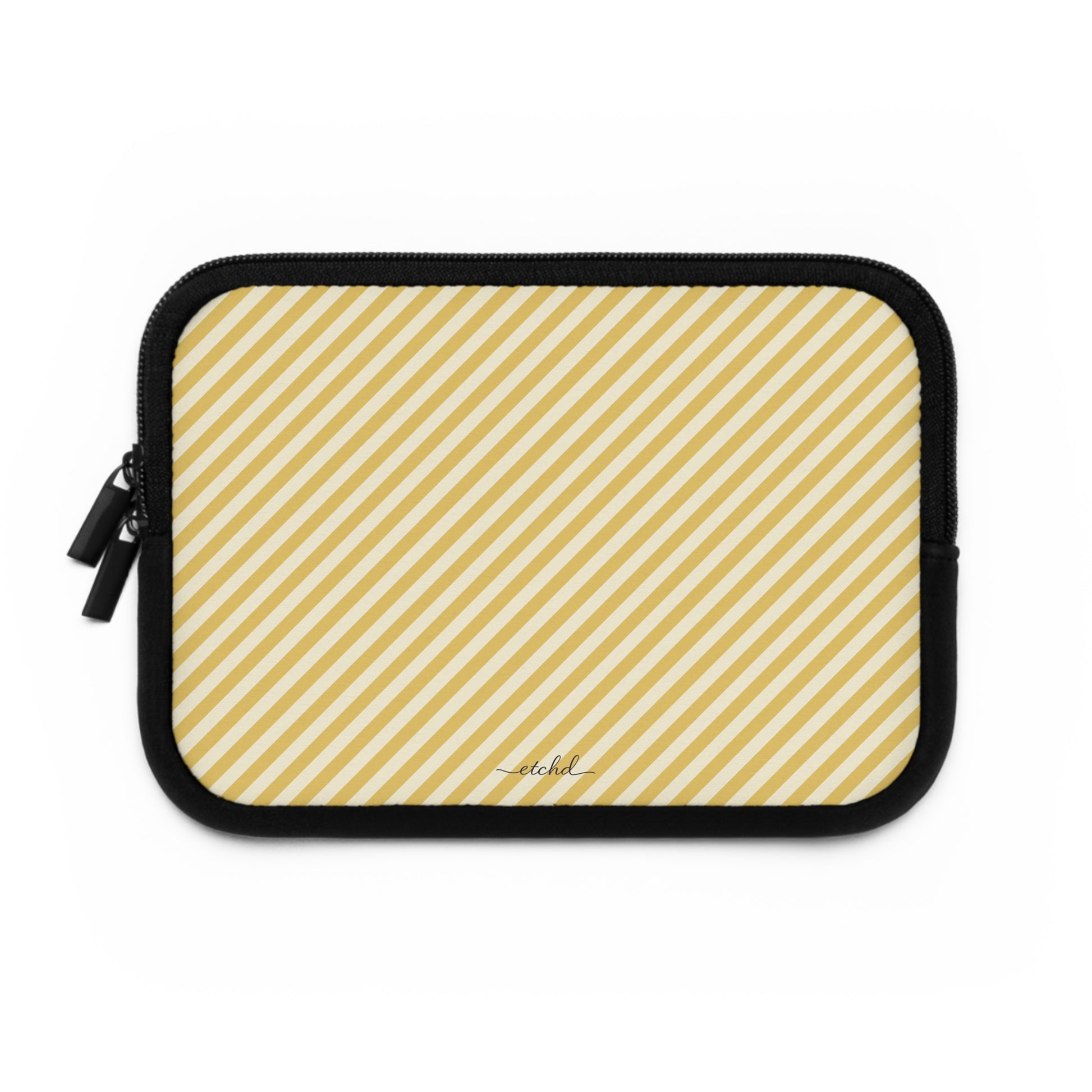 Butter & Cream Striped Diagonal Custodia per laptop di etchd, vista 2