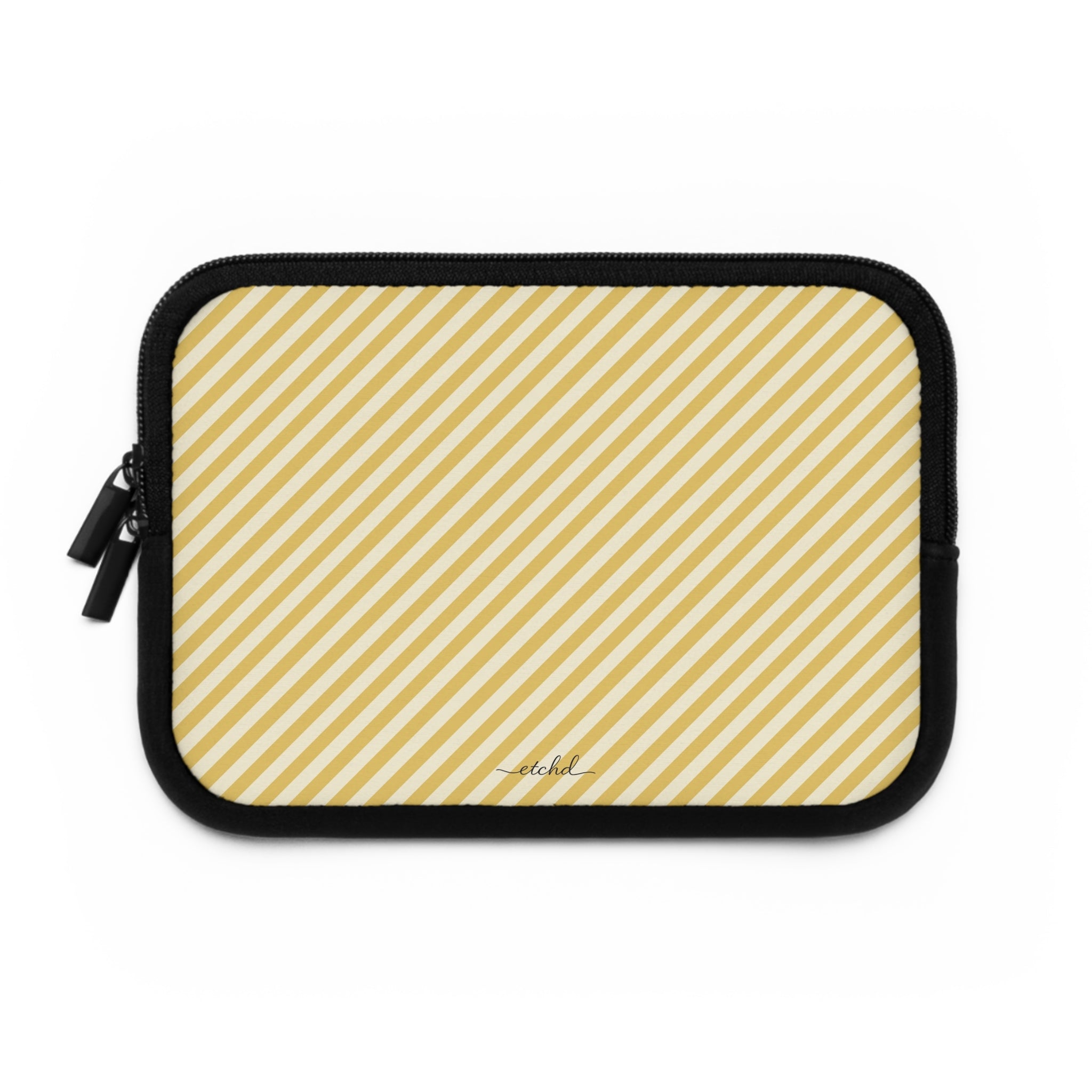 Butter & Cream Striped Diagonal Laptop Sleeve by etchd, view 2