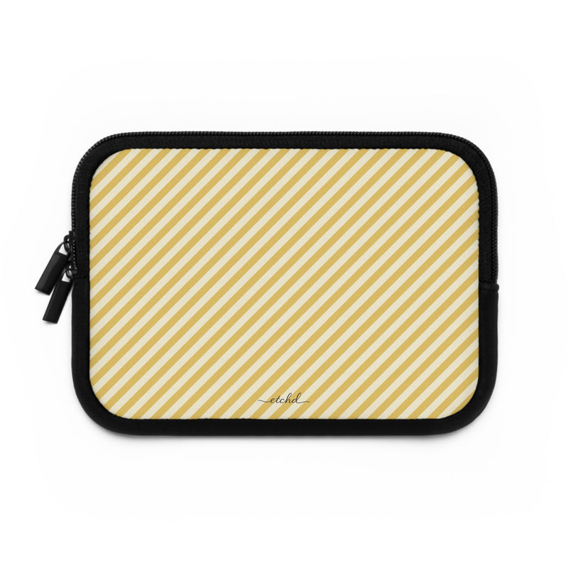 Butter & Cream Striped Diagonal Custodia per laptop di etchd, vista 2