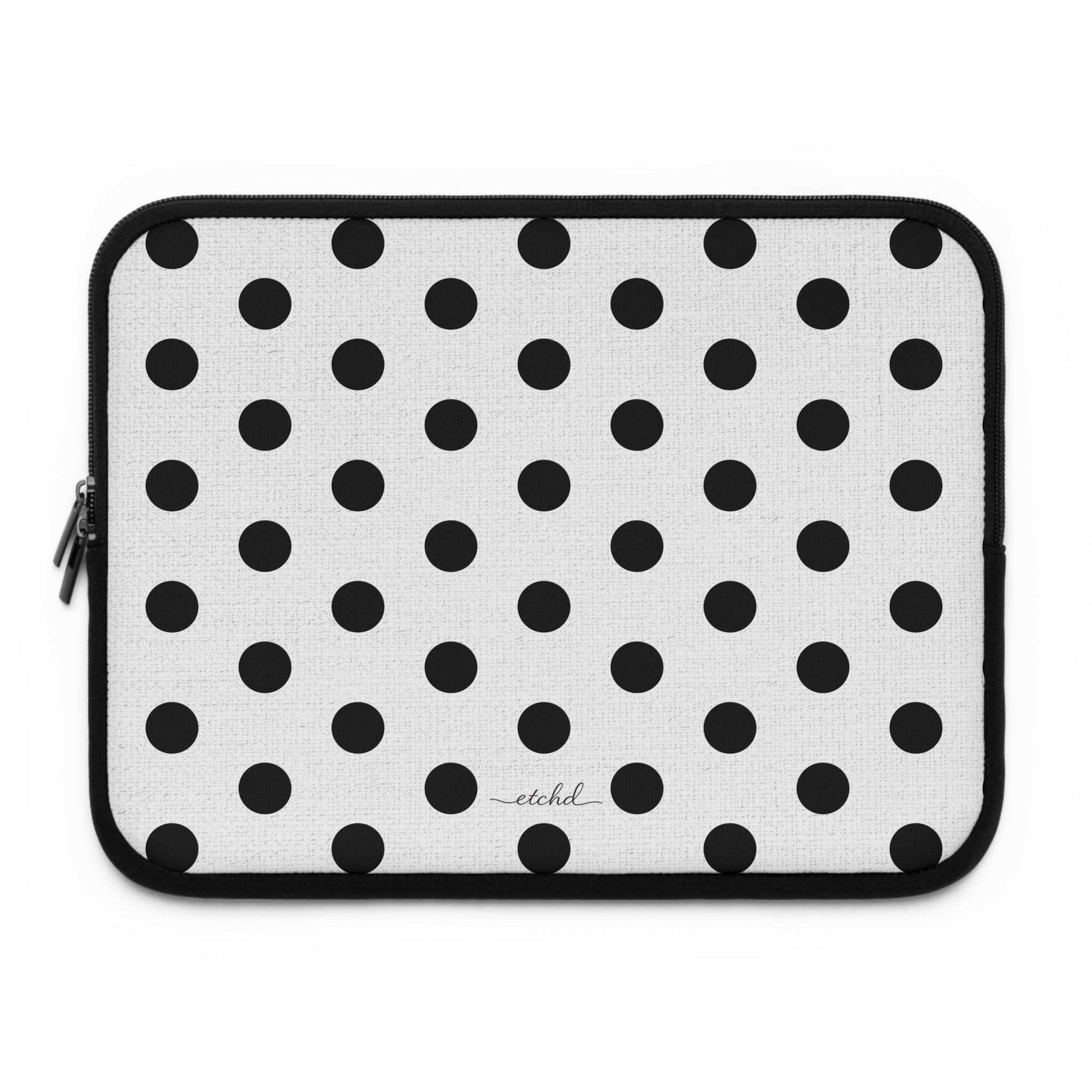 Black & White Polka Dot Laptop Sleeve by etchd