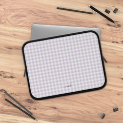 Lilac Gingham Laptop Sleeve by etchd, view 5