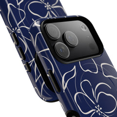Navy & Cream Floral Magnetic Phone Case by etchd, view 99