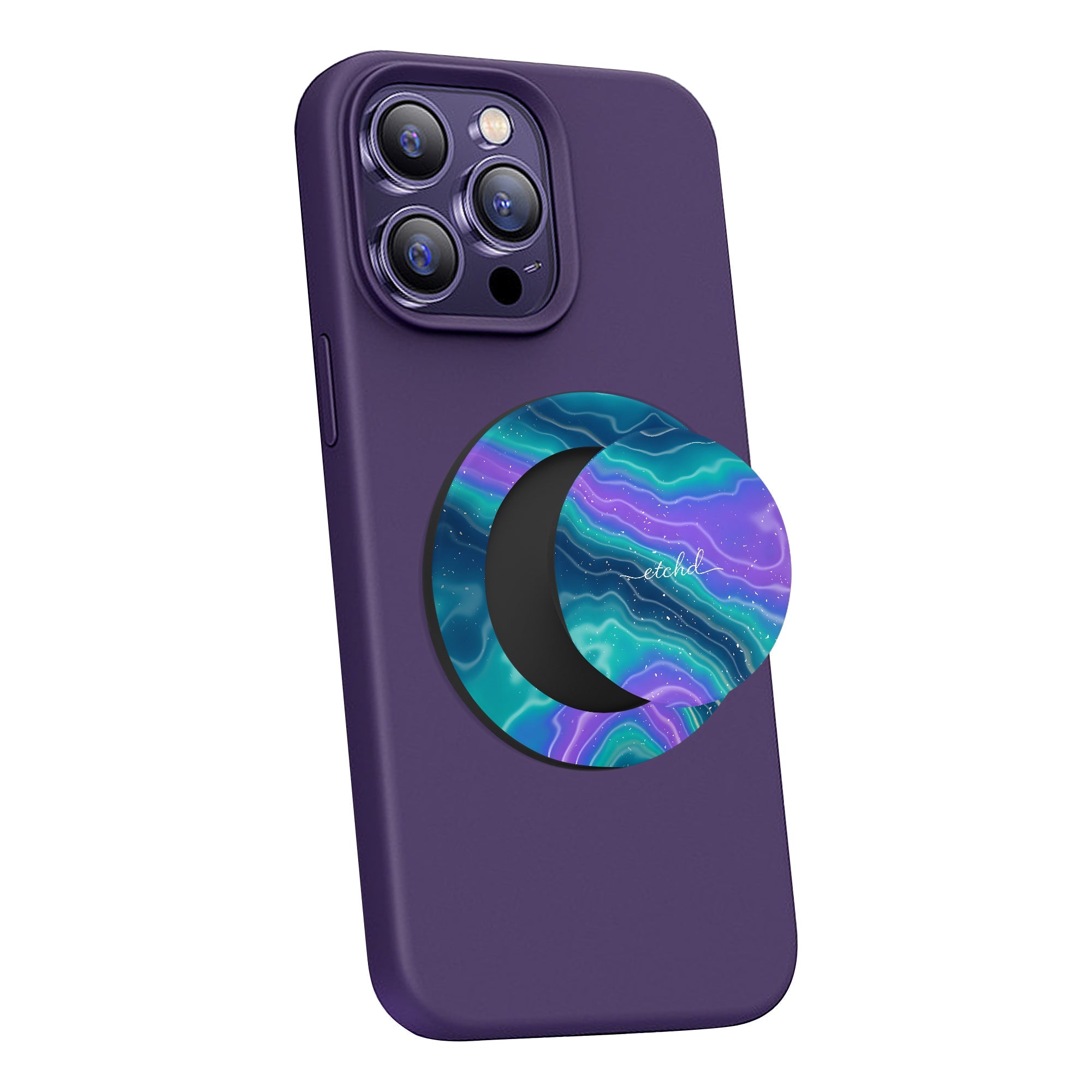 Peacock Ink Phone Grip And Stand by etchd, view 4