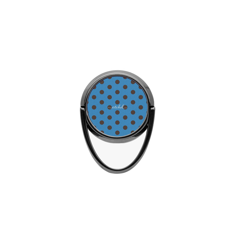 Espresso And Cerulean Polka Dot Phone Ring Holder-zoom-
