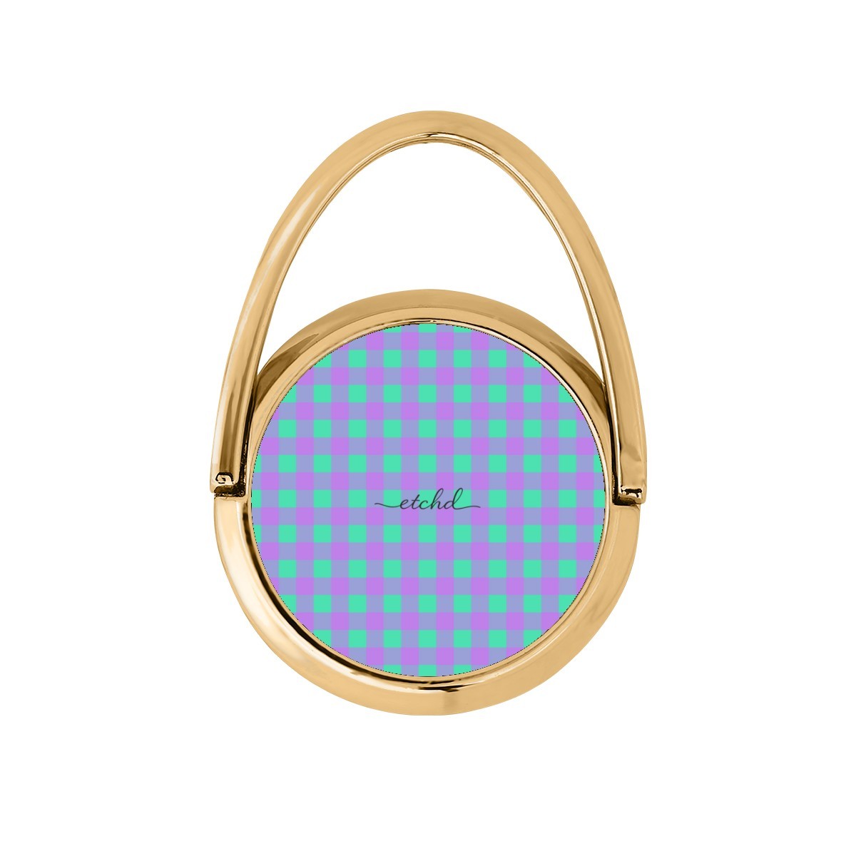 Hypermint & Lilac Gingham Hoop Ring Holder by etchd