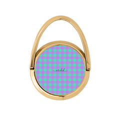 Hypermint & Lilac Gingham Hoop Ring Holder by etchd