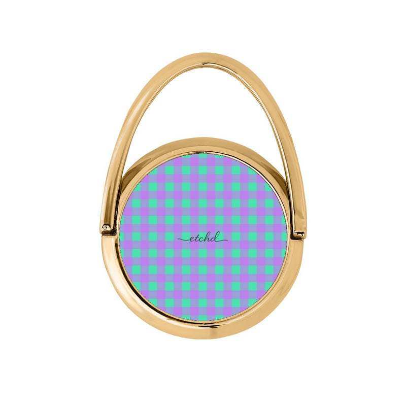Hypermint & Lilac Gingham Hoop Ring Holder-zoom-