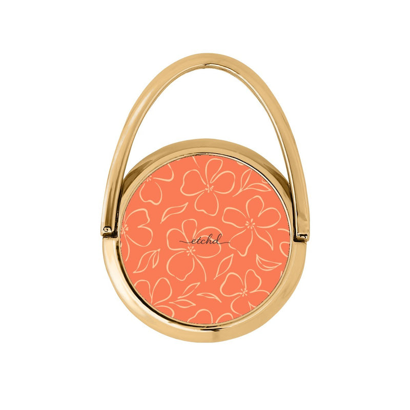 Coral & Peach Floral Hoop Ring Holder-zoom-