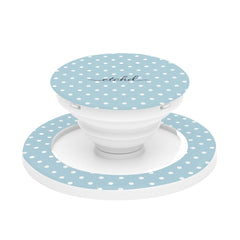 Blue White Polka Dot Phone Grip And Stand by etchd