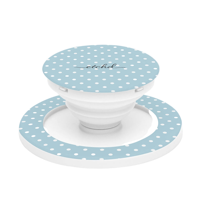 Blue White Polka Dot Handy-Halterung und Ständer-zoom-