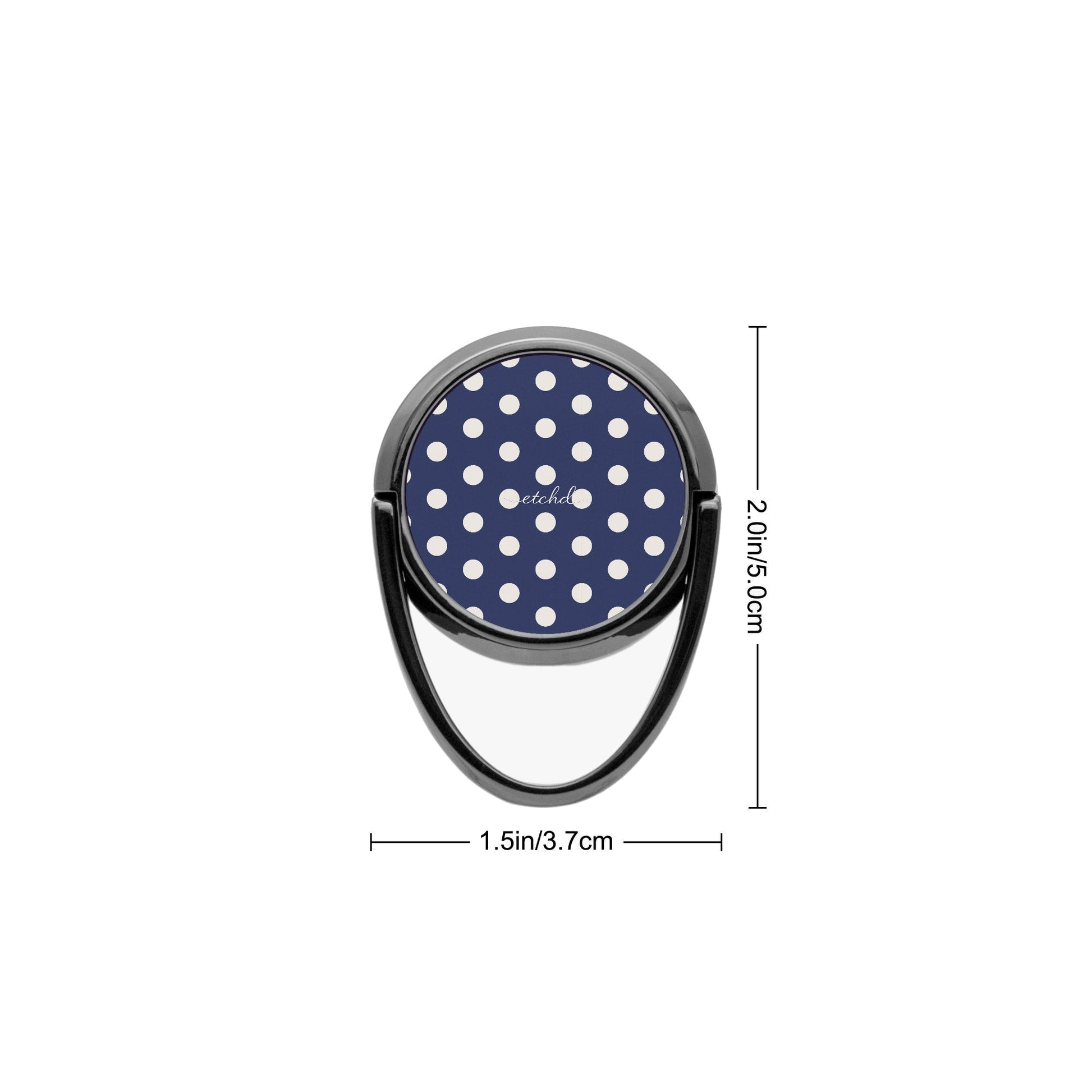 Cream & Navy Polka Dot Phone Ring Holder by etchd, view 3