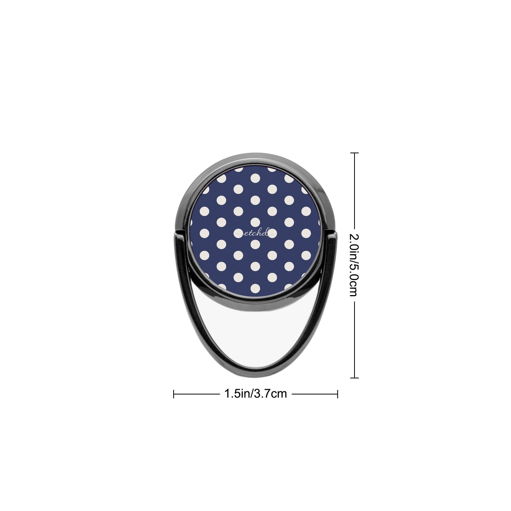 Cream & Navy Polka Dot Phone Ring Holder by etchd, view 3
