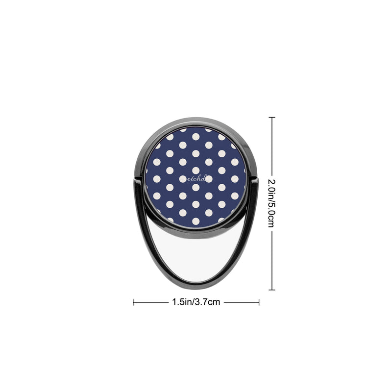 Cream & Navy Polka Dot Handy-Ring-Halterung-zoom-