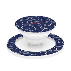 Navy & Cream Floral Agarre y soporte para móvil de etchd