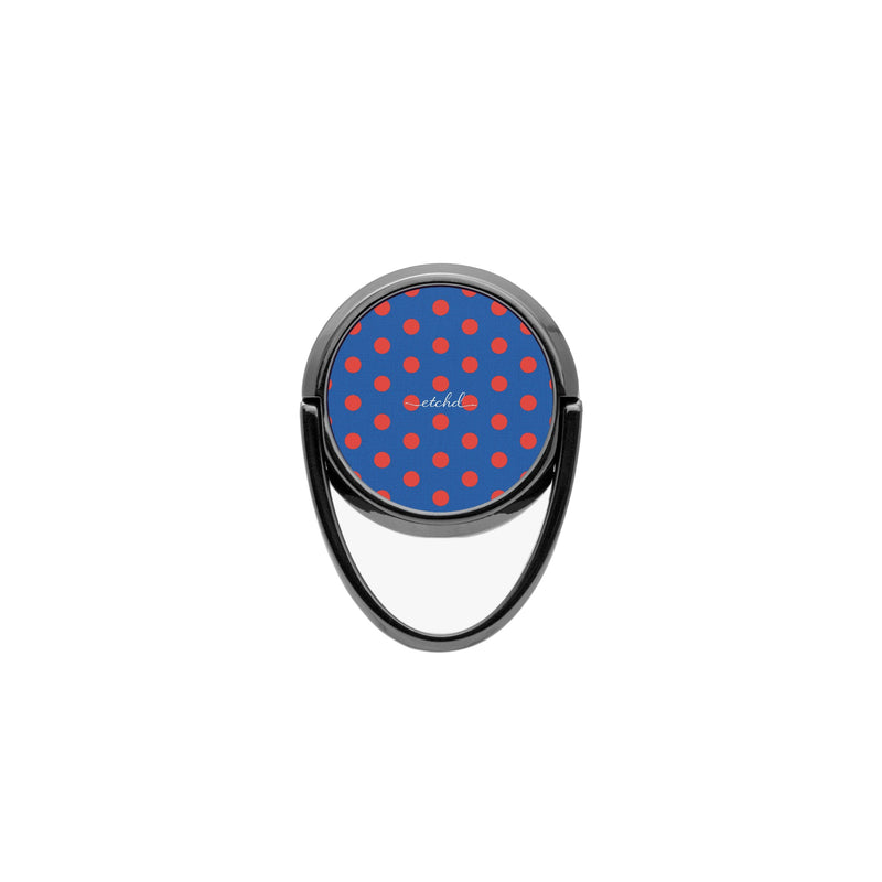 Poppy And Cobalt Polka Dot Handy-Ring-Halterung-zoom-