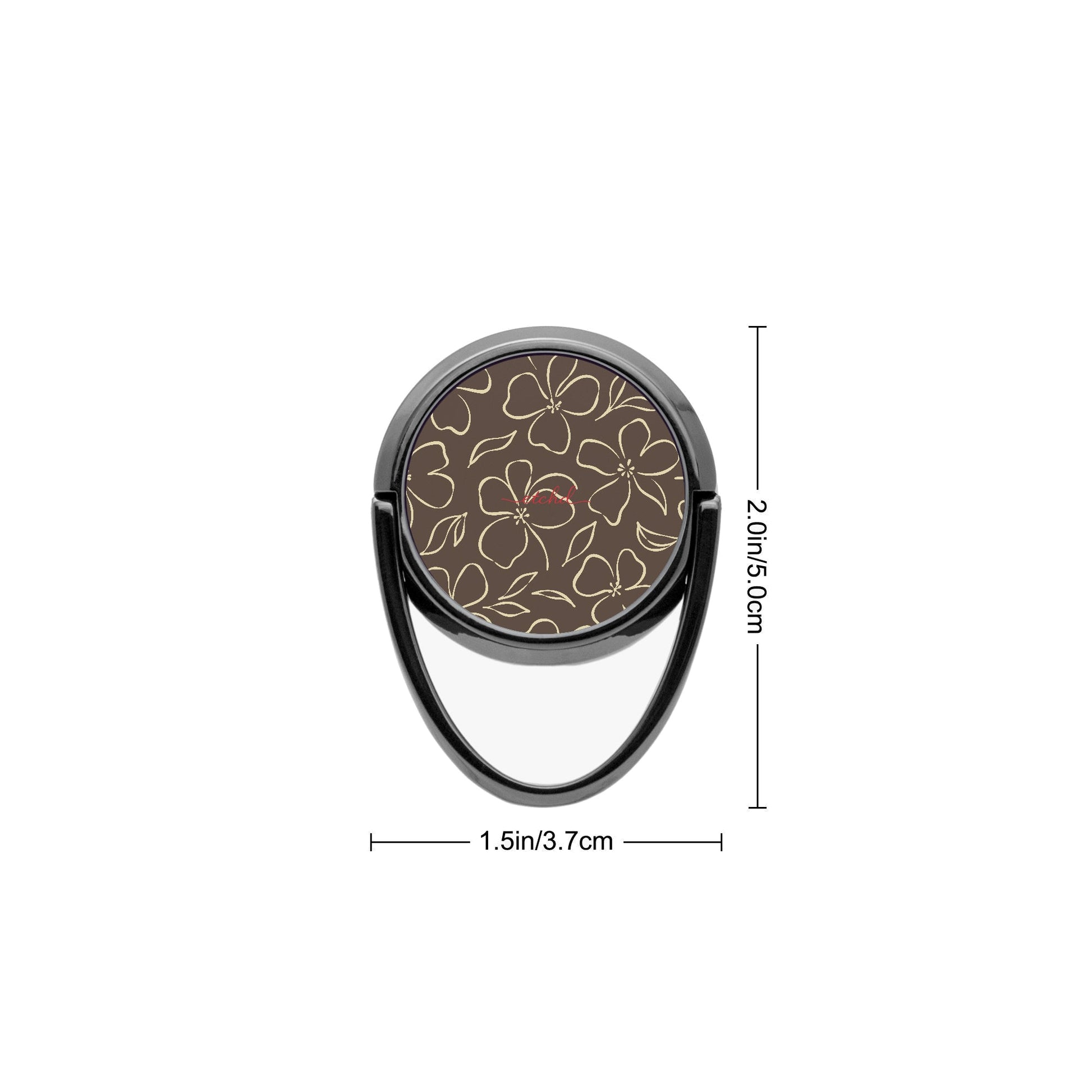 Butter & Brown Floral Anello supporto per telefono di etchd, vista 3