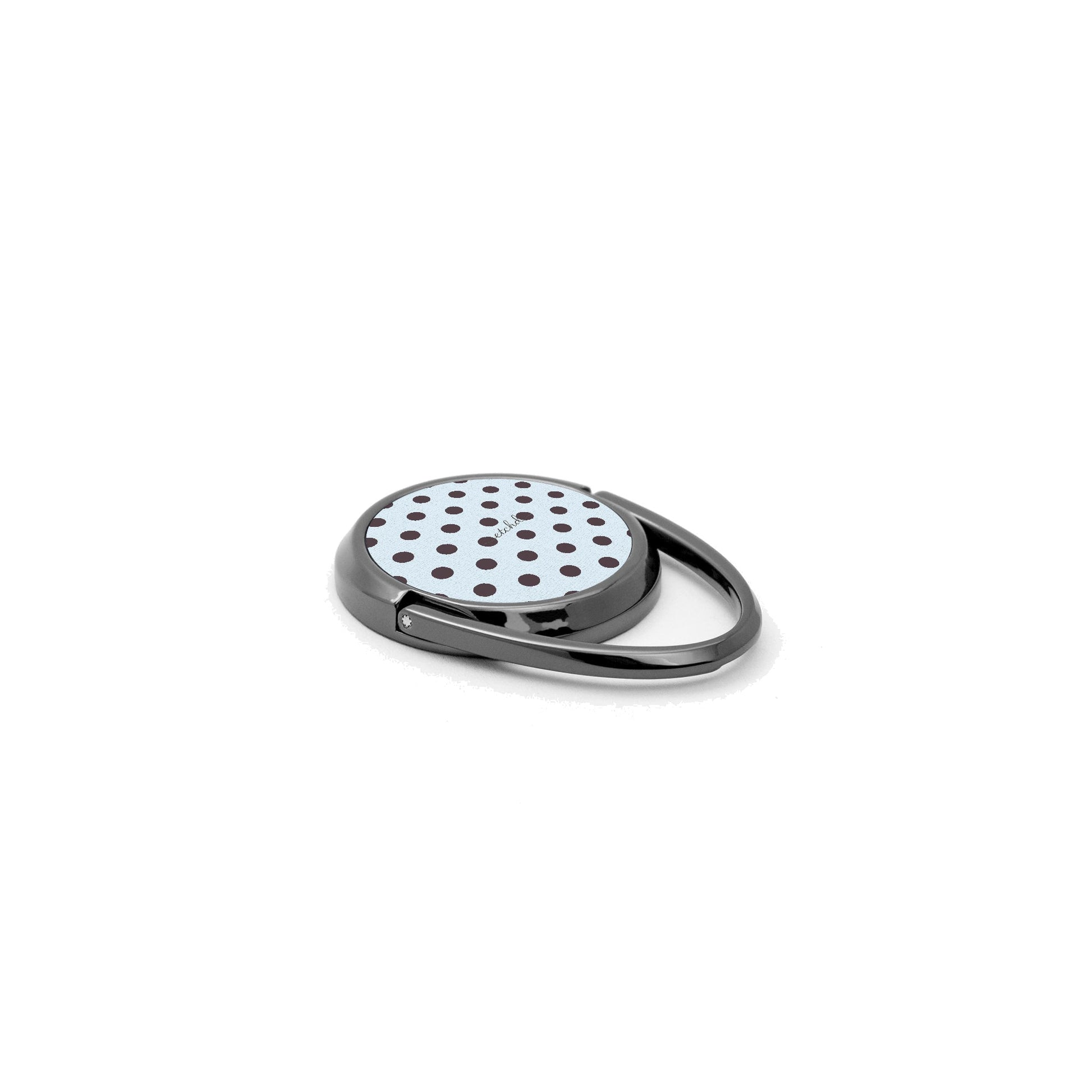Plum And Blue Polka Dot Phone Ring Holder by etchd, view 2