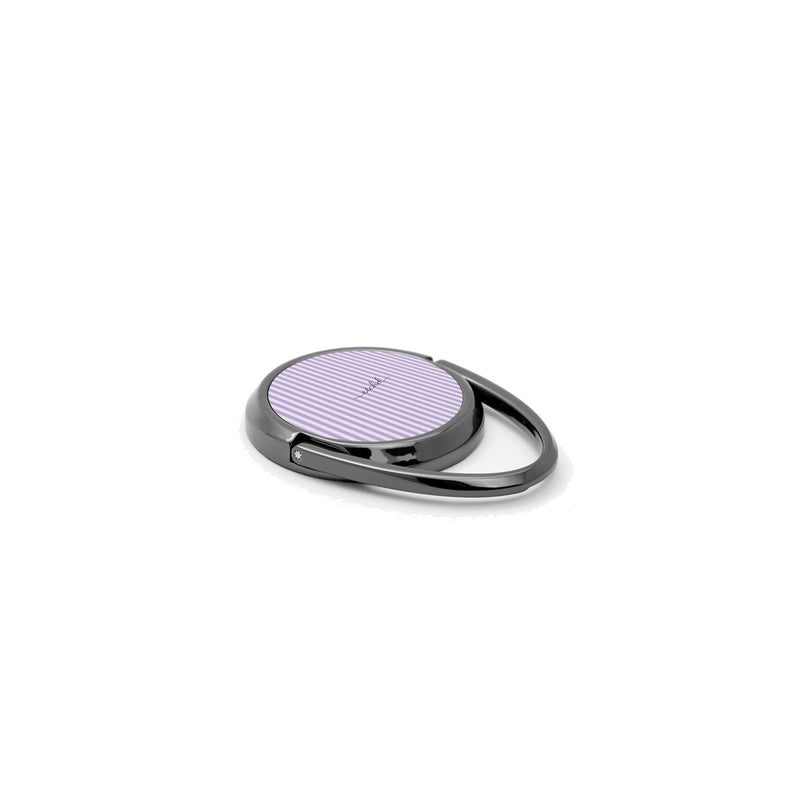Lilac & Cream Striped Handy Ring-Halterung-zoom-