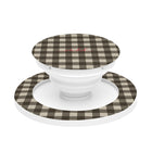 Cream & Brown Gingham Anello e supporto per telefono