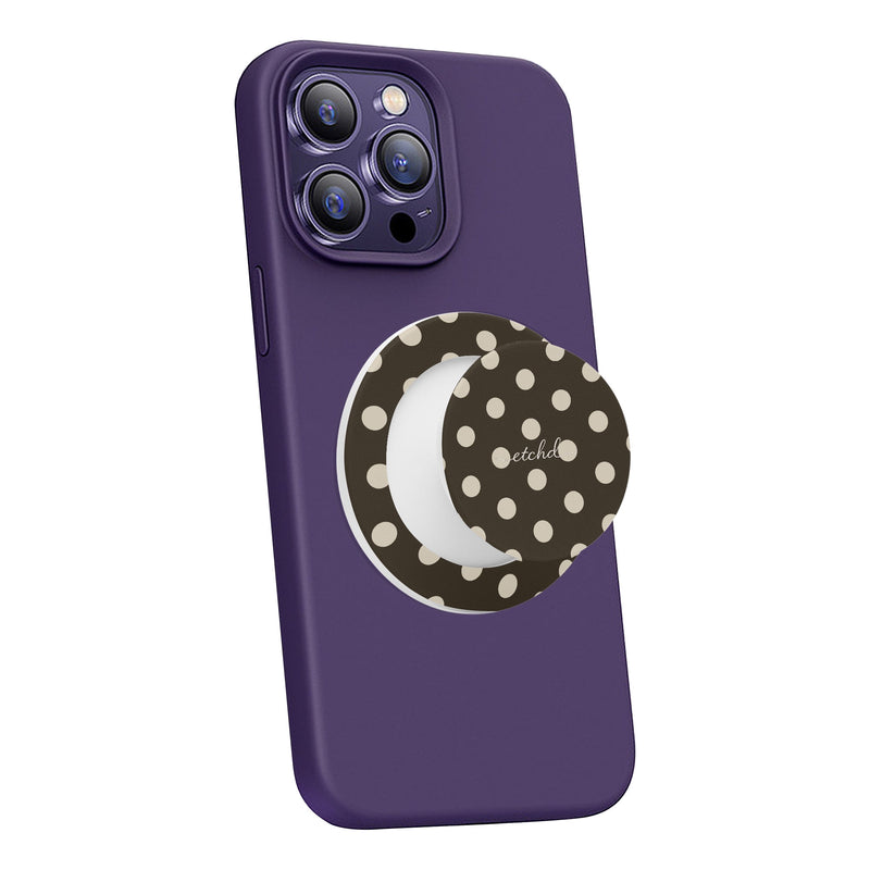 Cream & Brown Polka Dot Handy-Halterung und Ständer-zoom-