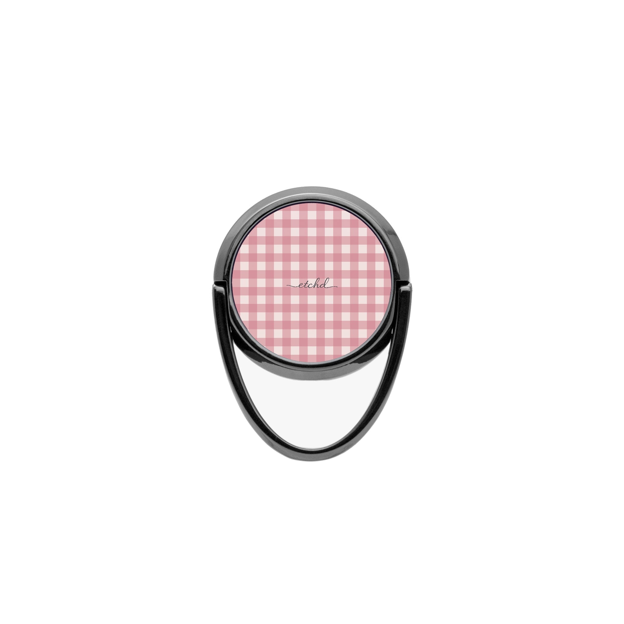 Blush & Cream Gingham Phone Ring Holder by etchd, view 4
