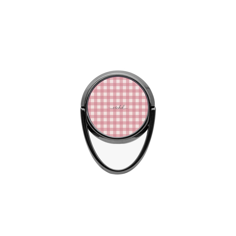 Blush & Cream Gingham Anillo soporte para móvil-zoom-