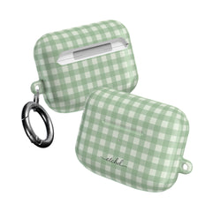 Sage & Cream Gingham AirPod Case by etchd, view 10