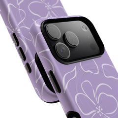 Lilac & Cream Floral Magnetic Phone Case by etchd, view 100