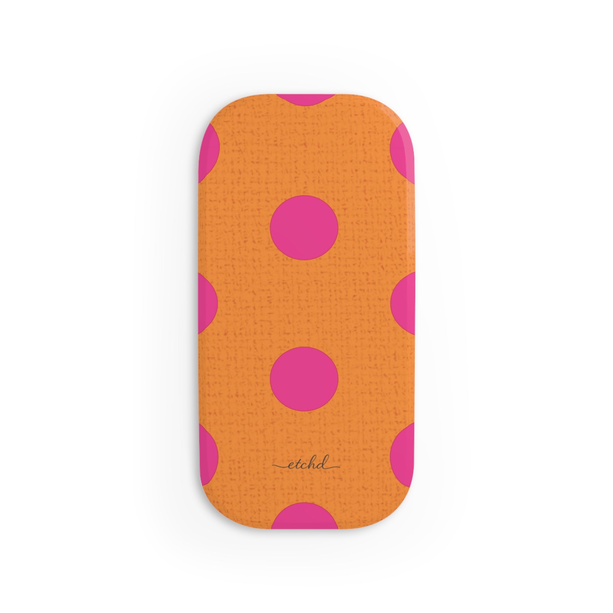 Pink & Orange Polka Dot Click-On Phone Grip by etchd, view 2