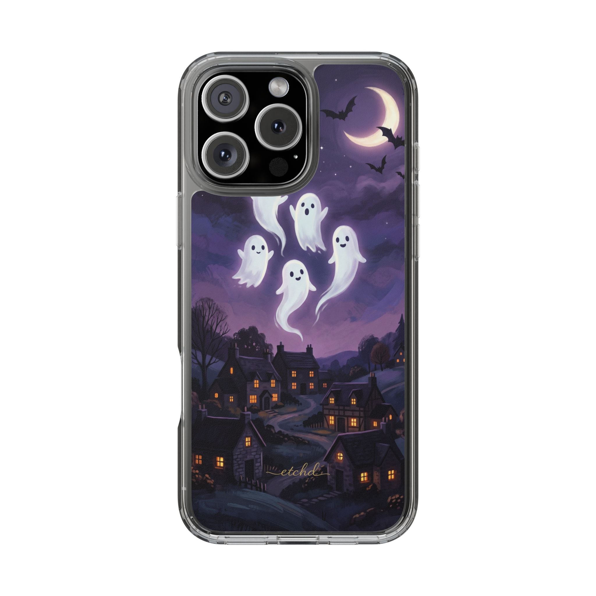 Ghost Parade Clear Phone Case by etchd