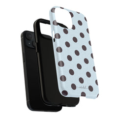 Plum And Blue Polka Dot Magnetic Phone Case by etchd, view 10