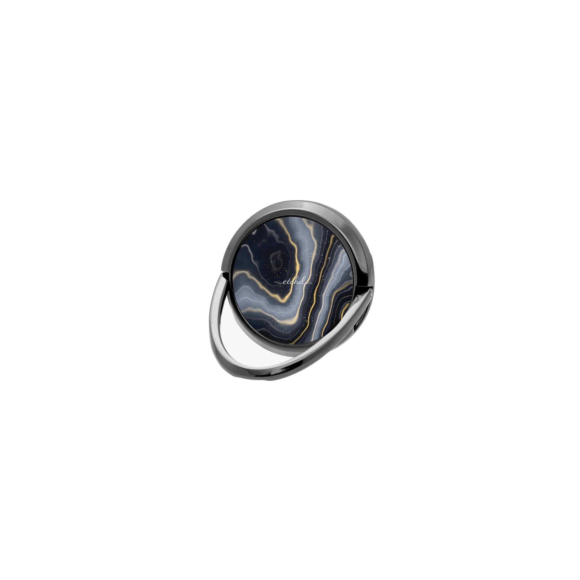 Obsidian Gold Phone Ring Holder by etchd