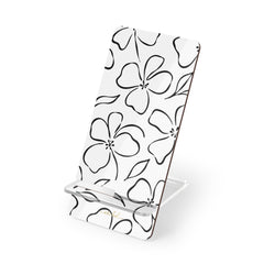 White & Black Floral Phone Stand by etchd