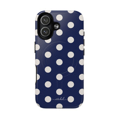 Cream & Navy Polka Dot Magnetic Phone Case by etchd, view 65