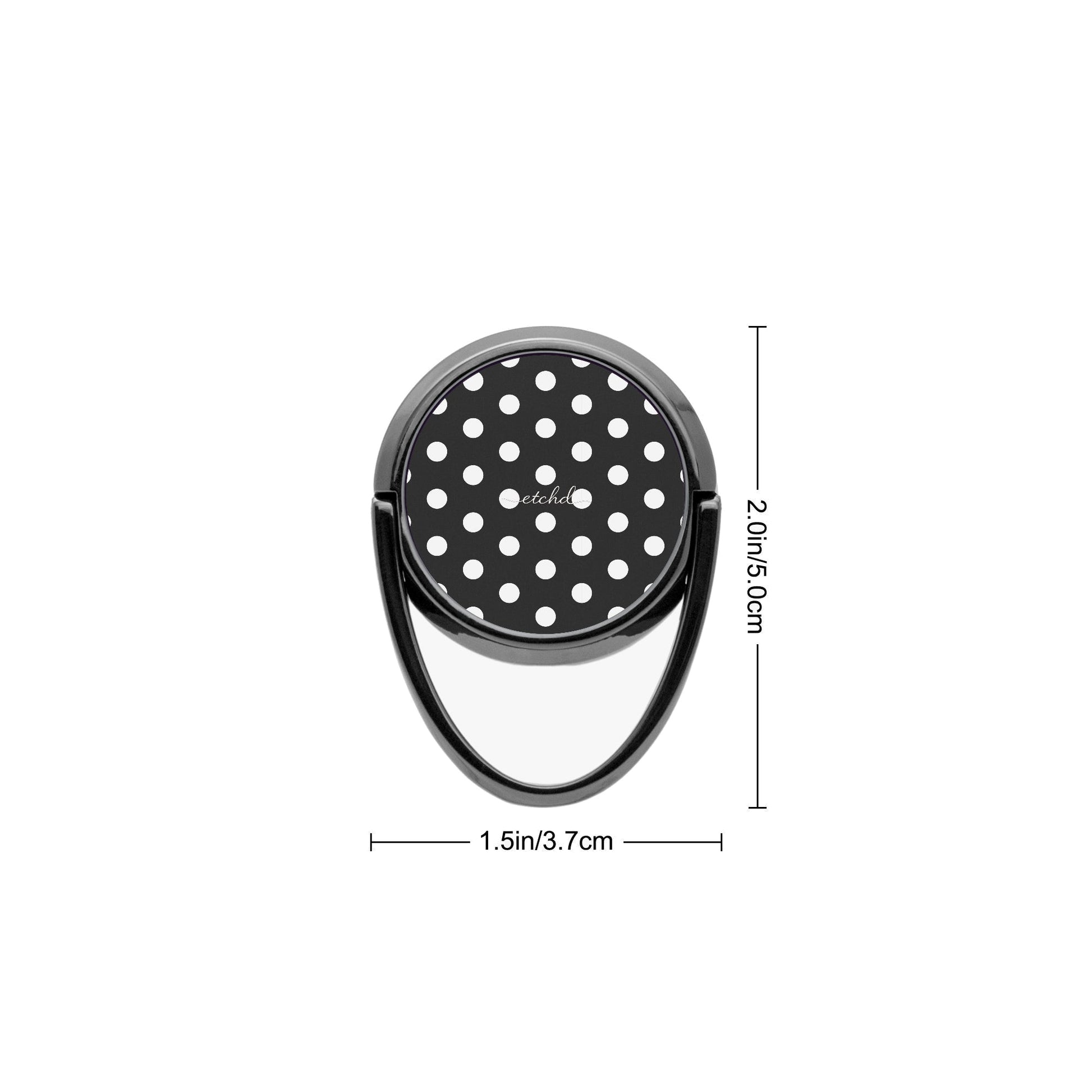 White & Black Polka Dot Phone Ring Holder by etchd, view 3