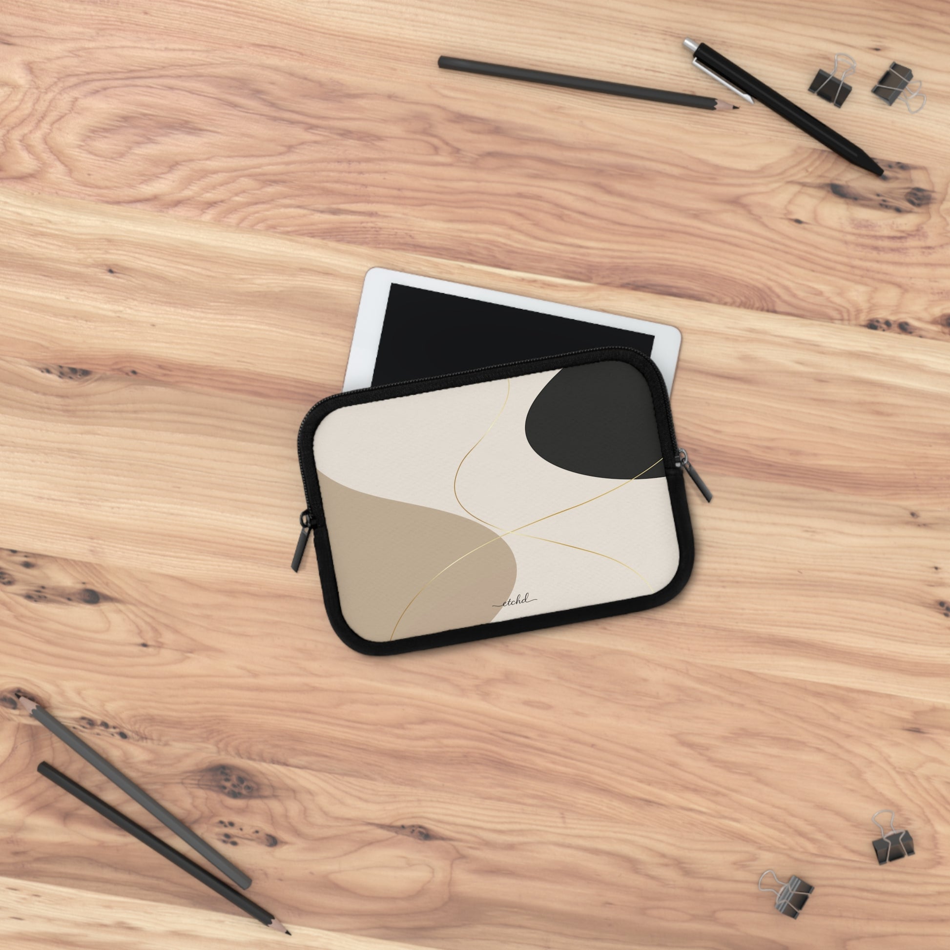 Neutral Curves Laptop Sleeve by etchd, view 14