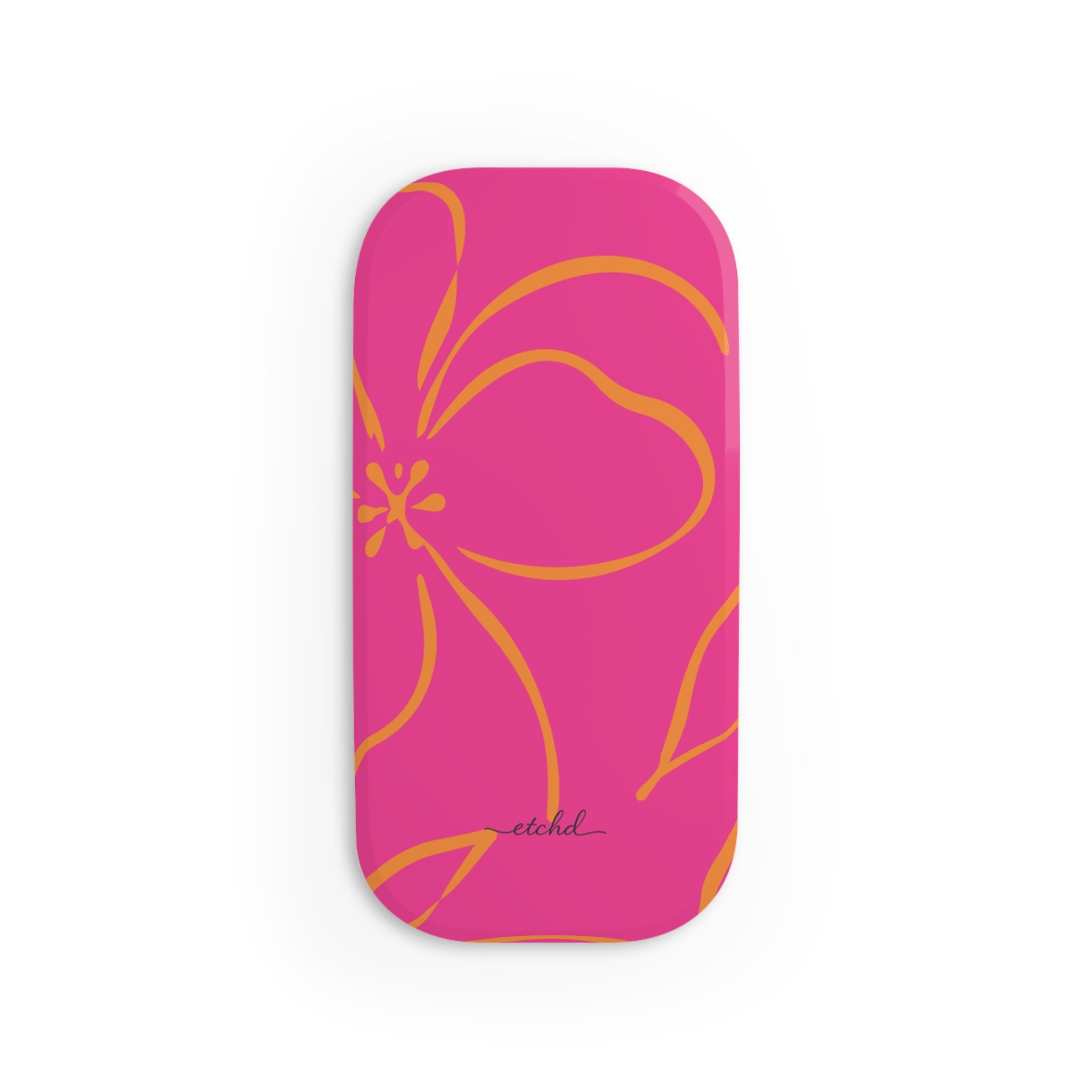 Pink & Orange Floral Anello clip per telefono di etchd, vista 2