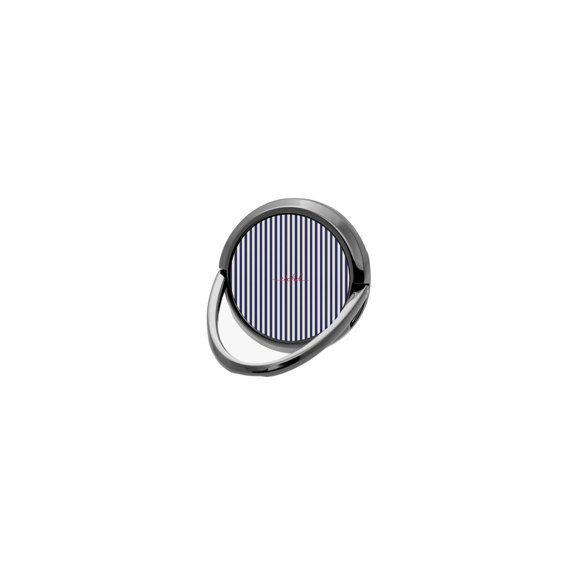Navy & Cream Striped Phone Ring Holder by etchd