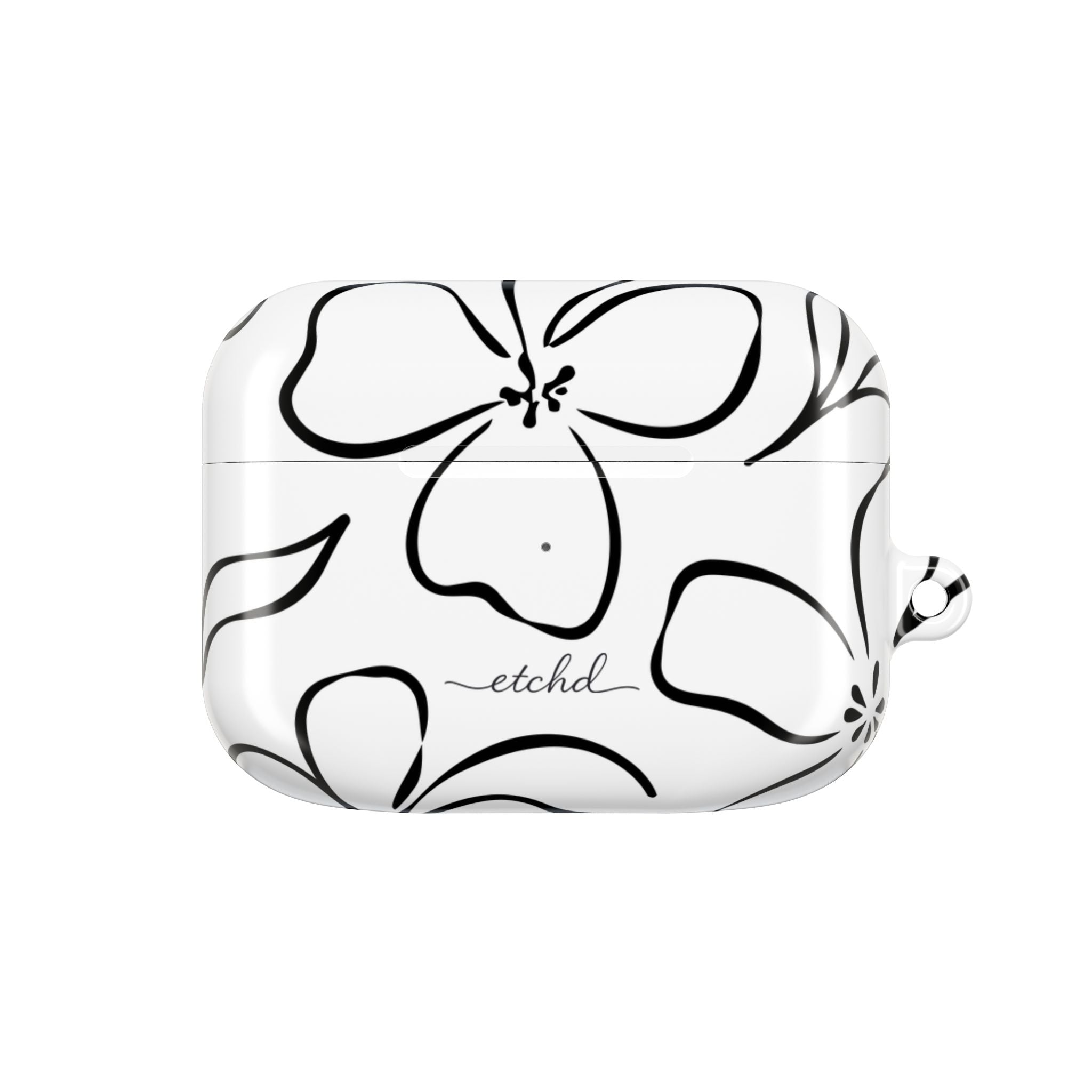 White & Black Floral AirPod Case by etchd