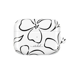 White & Black Floral AirPod Case by etchd