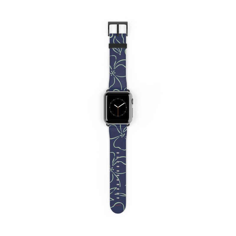 Navy & Sage Floral Smartwatch Strap by etchd