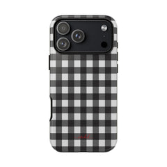 Black & White Gingham Phone Case by etchd, view 28