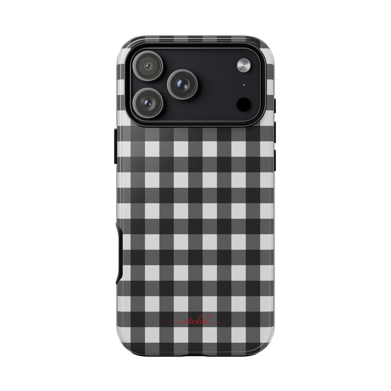 Black & White Gingham Phone Case by etchd, view 28