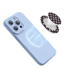 Blue And Plum Polka Dot Phone Grip And Stand by etchd, view 8