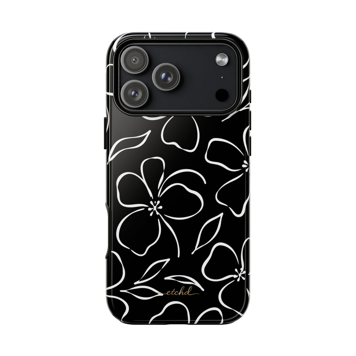 Black & White Floral Phone Case by etchd, view 59