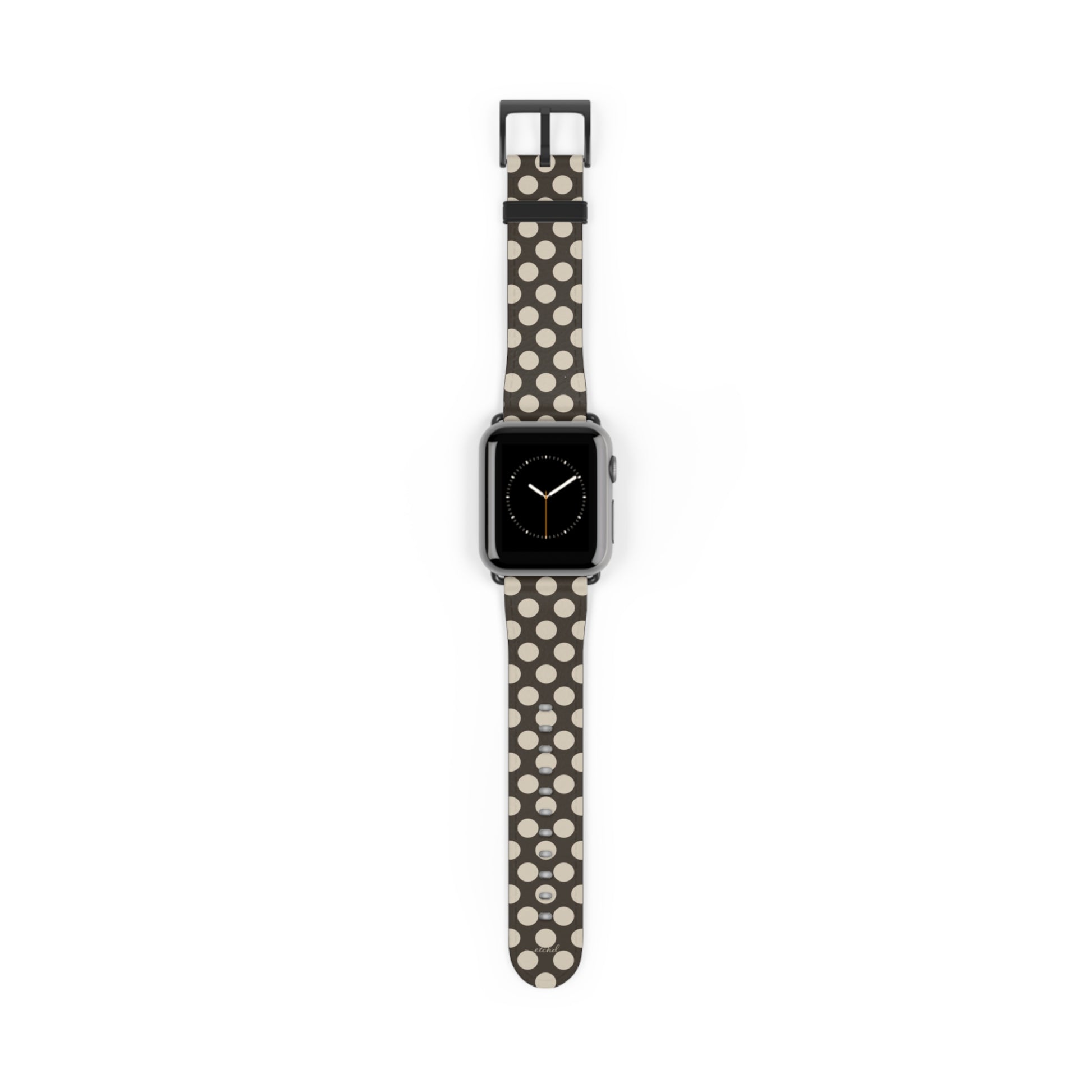 Cream & Brown Polka Dot Smartwatch Strap by etchd